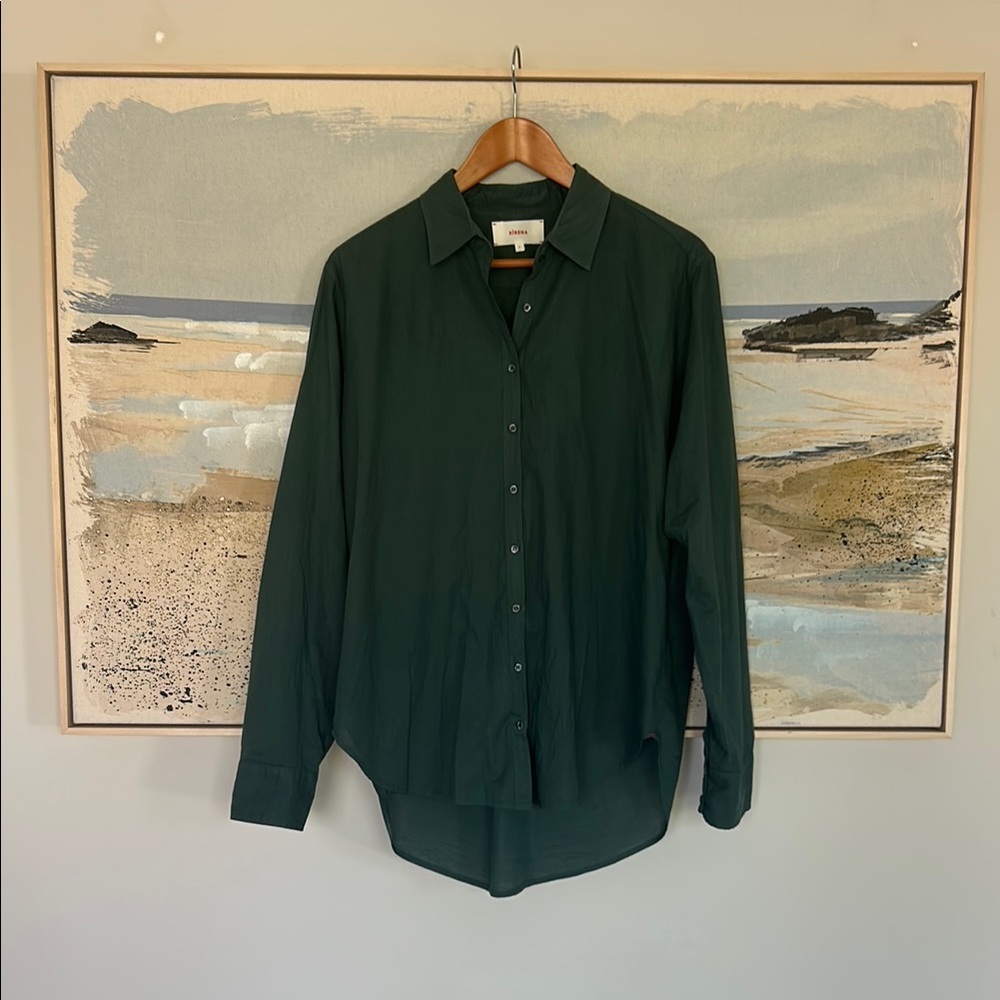 Xirena Button up, Green Blouse